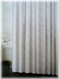 Pearl White & Light Grey Chevron Zing Zag Stripes Bathroom Bath Shower Curtain   Cheap Chevron Shower Curtains