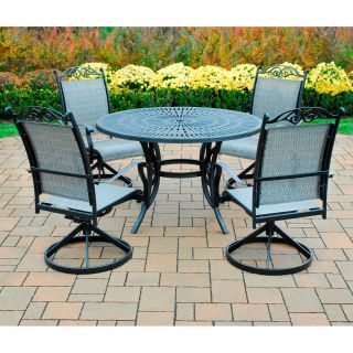 Oakland Living Sunray Cascade 48 in. Swivel Patio Dining Set   Patio Dining Sets