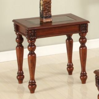 Parker House Athens Rectangle Antique Light Vintage Chocolate Wood and Glass End Table   End Tables