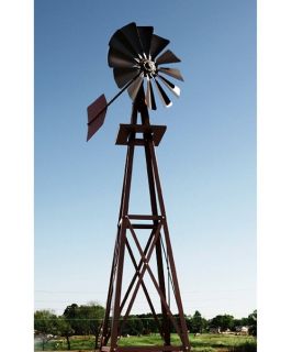 Decorative Bronze Powder Coated Metal Backyard Windmill   Outdoor Sculptures and Statues