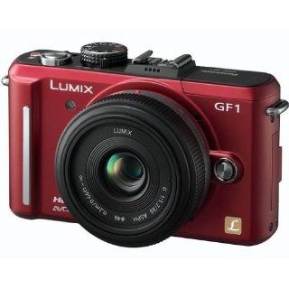 Panasonic Lumix DMC GF1 12.1MP Micro Four Thirds Interchangeable Lens Digital Camera with LUMIX G 20mm f/1.7 Aspherical Lens (Red)  Point And Shoot Digital Cameras  Camera & Photo