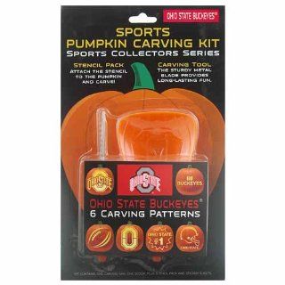 OHIO STATE BUCKEYES Complete Halloween PUMPKIN CARVING KIT (Carving Patterns, Carving Saw, Scoop, & Stencils) Sports & Outdoors