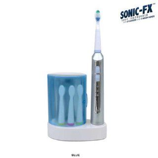 Sonic FX Toothbrush with UV Sanitizer with 4 Brush Heads (Blue) Health & Personal Care