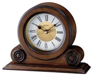Seiko Brown Alder Desktop Clock   Alarm Clocks at 