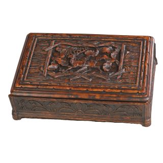 Stag in Leaves Box   11W x 3.5H in.   Mens Jewelry Boxes