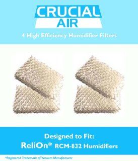 4 ReliOn Humidifer Wicking Filters Designed To Fit ReliOn RCM832 (RCM 832) RCM 832N, DH 832 and DH 830 Humidifers; Compare To Part # WF813; Designed & Engineered By Crucial Air   Humidifier Replacement Filters