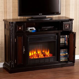 Southern Enterprises Ebony Electric Fireplace Media Console   TV Stands