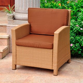 Valencia All Weather Wicker Contemporary Patio Lounge Chair with Cushions   Outdoor Lounge Chairs