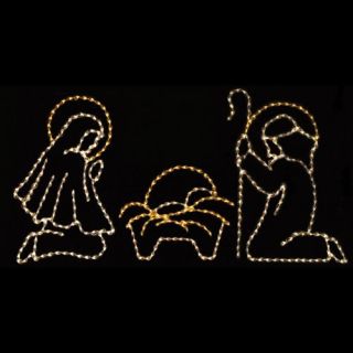 51 in. Outdoor Lighted Nativity Scene   Set of 3   Christmas Lights