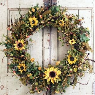 22 in. Sunflower Silk Wreath   Wreaths