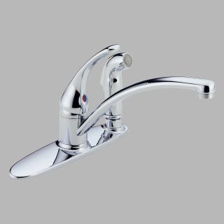 Delta Foundations B3310LF Single Handle Kitchen Faucet with Integral Side Spray   Kitchen Sink Faucets