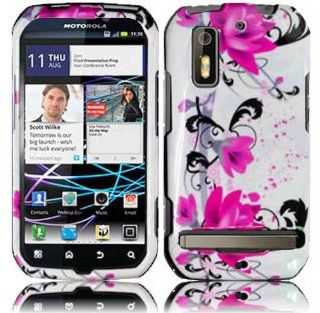 Purple Lily Design Hard Case Cover for Motorola Photon 4G MB855 Electrify Cell Phones & Accessories
