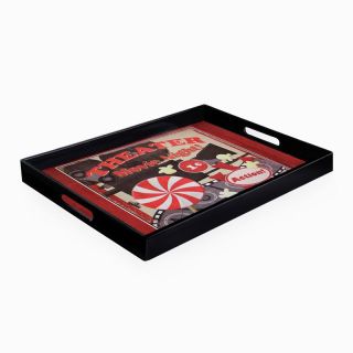 Popcorn Movie Night Rectangle Tray with Handles   Serving Trays