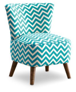 MCM Chair   Zig Zag Teal and White   Accent Chairs