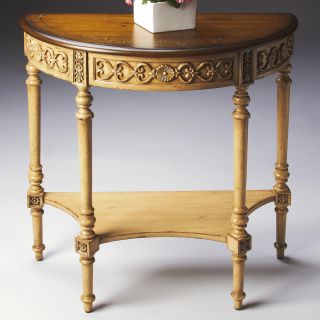 Butler Demilune Console Table   Pine and cream   Console Tables