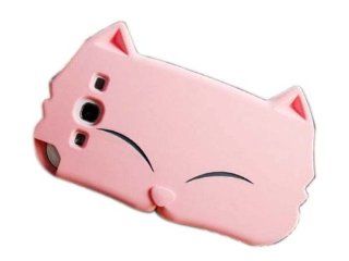 New Cute Cartoon Cat Silicone Case Cover for Samsung Galaxy S3 i9300 Pink Cell Phones & Accessories