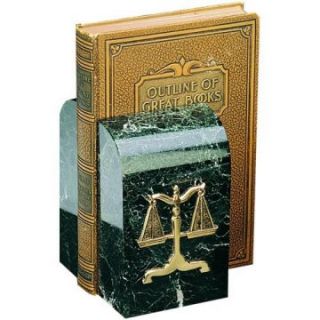 Legal Scales Bookends   Black Marble with Green Tones   Bookends