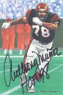Anthony Munoz Autographed/signed Cincinnati Bengals Goal Line Art Black W/hof 98   Autographed NFL Art at 's Sports Collectibles Store