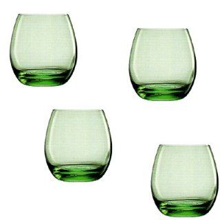 Luigi Bormioli Michelangelo Color Palette 11 1/2 Ounce Green Double Old Fashioned Glasses, Set of 4 Kitchen & Dining
