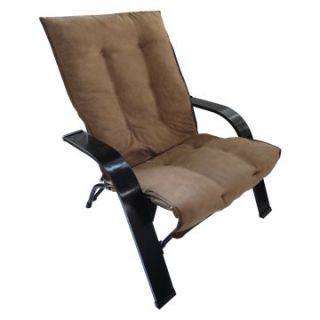 Foldable Game Chair with Micro Suede Cushion and Carry Bag   Saddle Brown Cushion   Outdoor Lounge Chairs