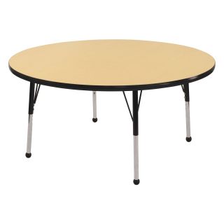 ECR4KIDS Maple Round Adjustable Activity Table   36 in.   Classroom Tables and Chairs