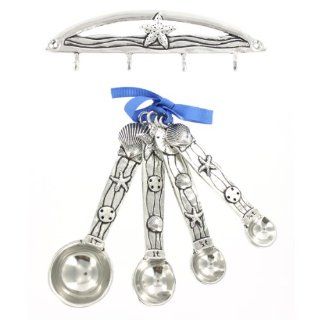 Basic Spirit Pewter Measuring Spoons with Rack, Seashells (SP 98) Kitchen & Dining
