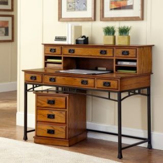 Home Styles Modern Craftsman Executive Desk with Optional Hutch and Mobile File   Desks