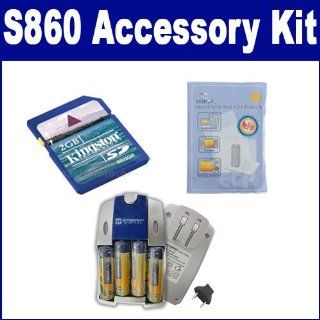 Samsung S860 Digital Camera Accessory Kit includes SB257 Charger, KSD2GB Memory Card, ZELCKSG Care & Cleaning  Camera & Photo