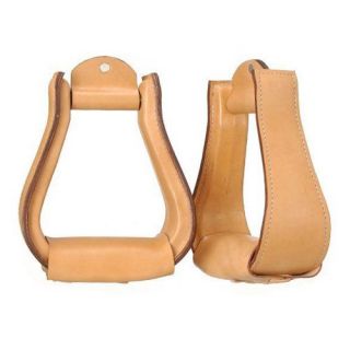 Tough 1 Leather Covered Stirrups   Western Saddles and Tack