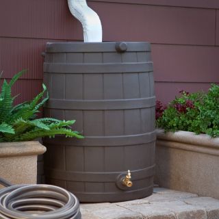 Good Ideas Rain Wizard Resin 40 Gallon Flat Back Rain Barrel   Rain Barrels