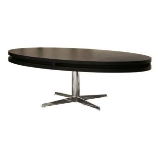 Baxton Studio McKenzie Modern Oval Coffee Table with Rotating Top   Black   Coffee Tables