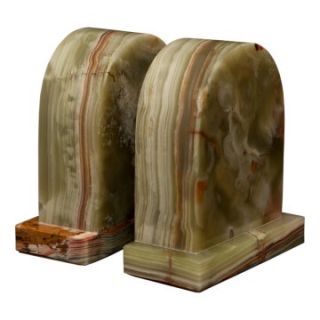Metis Bookends   Whirl Green Onyx   Bookends