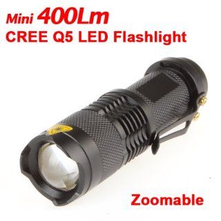 Mini 300 Lumen CREE Q5 Zoomable and Focus Adjustable LED Flashlight Torch With Waterproof Design   Basic Handheld Flashlights  