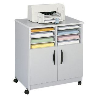 Safco Mobile Machine Stand with Sorter   Gray   Computer Carts