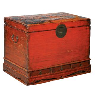 Painted Reclaimed Antique Trunk   Storage Chests