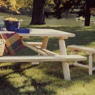 Rustic Natural Cedar Furniture Log Picnic Table   Picnic Tables