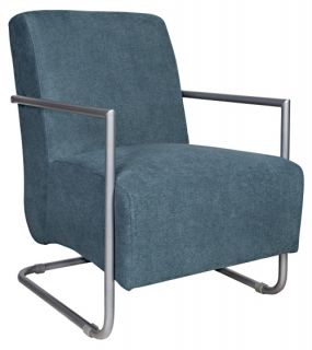 angeloHOME Roscoe Chair in Parisian Blue Evening Velvet   Silver   Accent Chairs