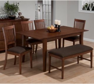 Jofran Wayland 6 Piece Dining Set with Bench   Dining Table Sets