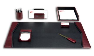 Dacasso Brescia Leather 7 Piece Desk Set   Desk Sets