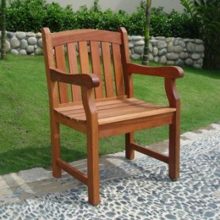 Coral Coast Natural Eucalyptus Wood Arched Dining Chair with Optional Seat Cushion   Outdoor Dining Chairs