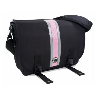DadGear Messenger Diaper Bag   Pink Center Stripe   Designer Diaper Bags