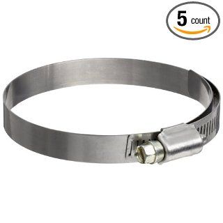 Murray Worm Gear Stainless Steel Hose Clamp with Steel Screw, 2.81" 3.75", 1/2"W, 30 40" Lbs (Pack of 5)