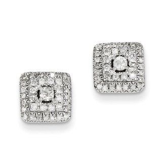 14k White Gold 0.51ct Diamond Square Post Earrings. Carat Wt  0.51ct Jewelry