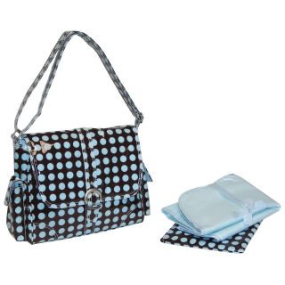 Kalencom Midi Coated Buckle Diaper Bag   Heavenly Dots   Chocolate Blue   Designer Diaper Bags