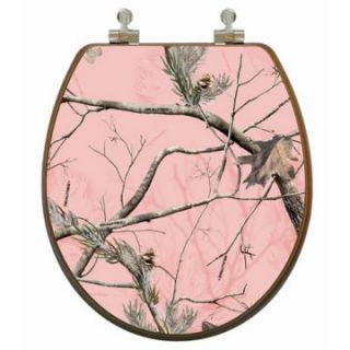 Topseat 6TSPR2161CP Realtree Camouflage (Pink   AP Pattern) Round 3D Toilet Seat   Toilet Seats