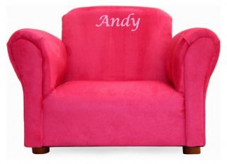 Fantasy Furniture Upholstered Personalized Kids Mini Chair Hot Pink Microsuede   Specialty Chairs