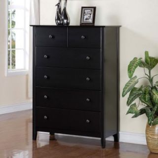 Townhouse Black 6 Drawer Chest   Dressers & Chests