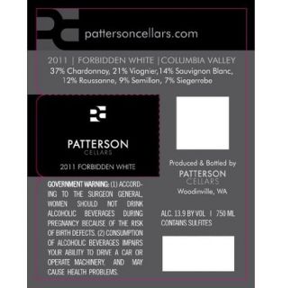 2012 Patterson Cellars Forbidden White 750 Ml Wine
