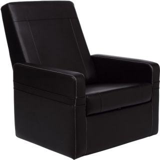 True Innovations PureSoft Faux Leather Entertainment Ottoman/Gaming Chair   Black   Ottomans