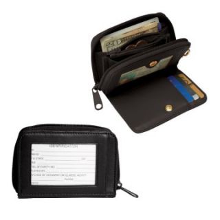 Royce Leather ID Wallet With Key Fob   Black   Business Accessories